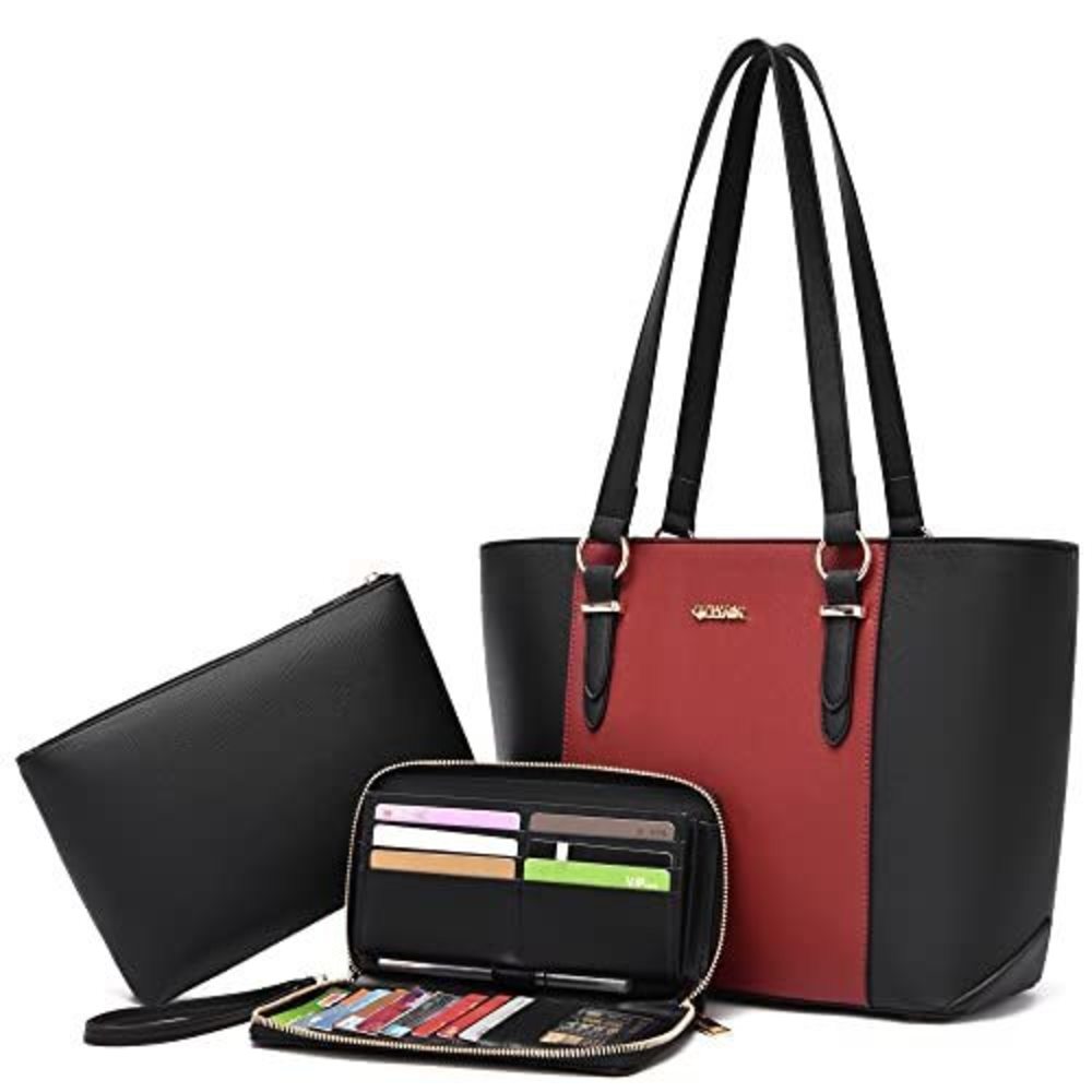 Matching 3-Piece Purse Set with Top Handle Satchel Tote, Work Essentials